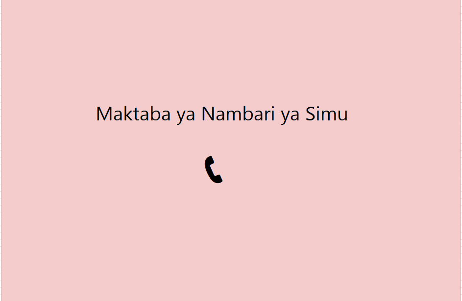 Maktaba ya Nambari ya Simu