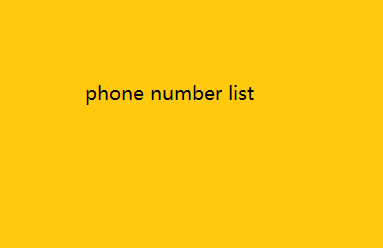 phone number list