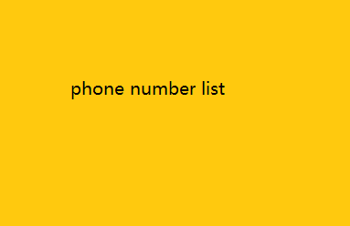 phone number list