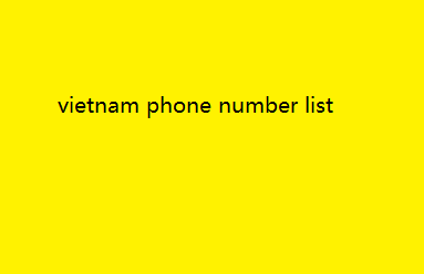 vietnam phone number list