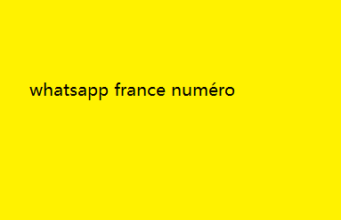 whatsapp france numéro