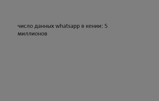 число данных whatsapp в кении: 5 миллионов